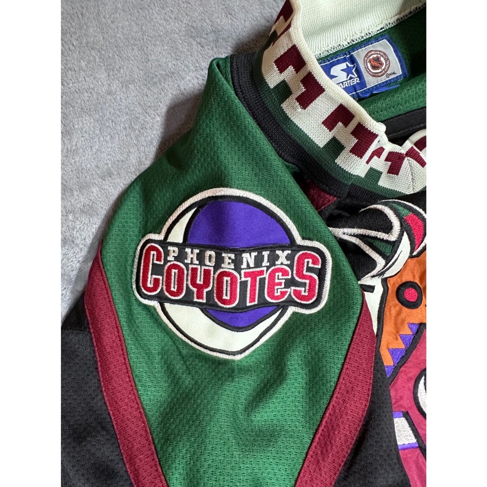 Vintage Phoenix Coyotes Starter NHL Kachina Hockey Jersey Mens Large Black L - Picture 5 of 11